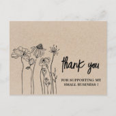 Wildbloemen Bruin Kraft Hartelijk dank voor uw bed Briefkaart (Voorkant)