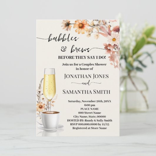 Wildbloemen Bubbels & Brouwsels Koffie Koppels Dou Kaart (Staand voorkant)