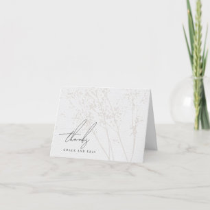 Wildbloemen Calligraphy Bruid en Bruidegom Dankjew Bedankkaart