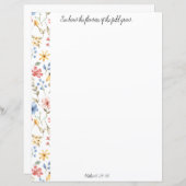 Wildbloemen Christelijk briefpapier (Voorkant / Achterkant)