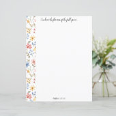 Wildbloemen Christelijk briefpapier (Staand voorkant)