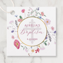Wildbloemen Cirkel Doop Bedankjes Labels