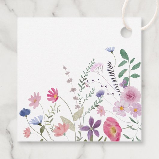 Wildbloemen Cirkel Doop Bedankjes Labels (Achterkant)