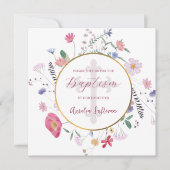 Wildbloemen Cirkel Doop Kaart (Voorkant)