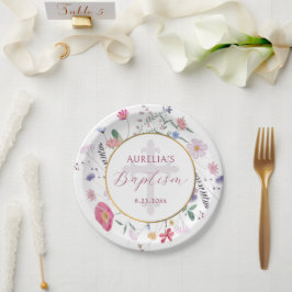 Wildbloemen Cirkel Doop Papieren Bordje