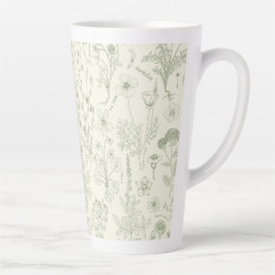 Wildbloemen collage/ licht en salie latte mok