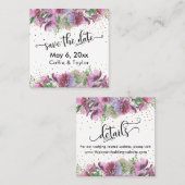 Wildbloemen Confetti Opslaan Datum Details invoege Vierkante Visitekaartje (Voorkant / Achterkant)