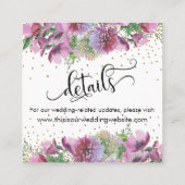 Wildbloemen Confetti Opslaan Datum Details invoege Vierkante Visitekaartje (Achterkant)