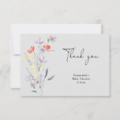 Wildbloemen dank je baby shower bedankkaart (Voorkant)