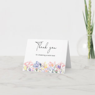Wildbloemen dank je baby shower bedankkaart