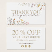 Wildbloemen dank je korting visitekaartje (Voorkant /achterkant)