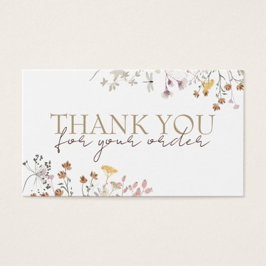Wildbloemen dank je korting visitekaartje (Voorkant)