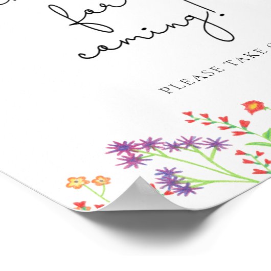 Wildbloemen \ Dank u voor het komen Poster (Hoek)