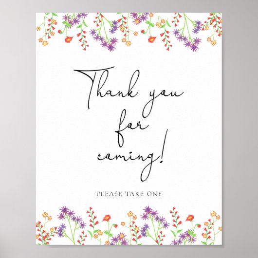 Wildbloemen \ Dank u voor het komen Poster (Voorkant)