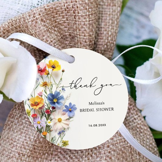 Wildbloemen Dank u Vrijgezellenfeest Bedankjes Labels