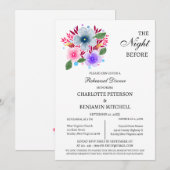 Wildbloemen de avond voor repetitie diner kaart (Voorkant / Achterkant)