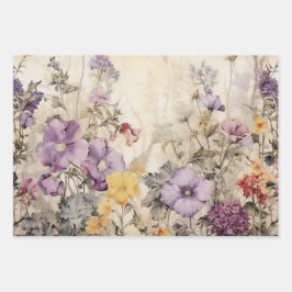 WILDBLOEMEN DECOUPAGE DECORATIEF PAPIER SET INPAKPAPIER VEL