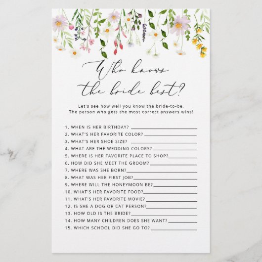 Wildbloemen die het beste bruidspel kennen (Voorkant)