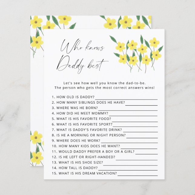 Wildbloemen die het beste spel voor papa kent (Voorkant / Achterkant)