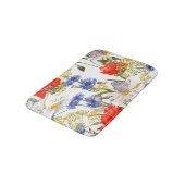 Wildbloemen: donkerblauwe waterverf naadloos badmat (Gekanteld)