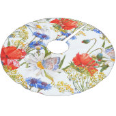 Wildbloemen: donkerblauwe waterverf naadloos kerstboom rok (Gekanteld)