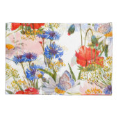 Wildbloemen: donkerblauwe waterverf naadloos kussensloop (Achterkant)