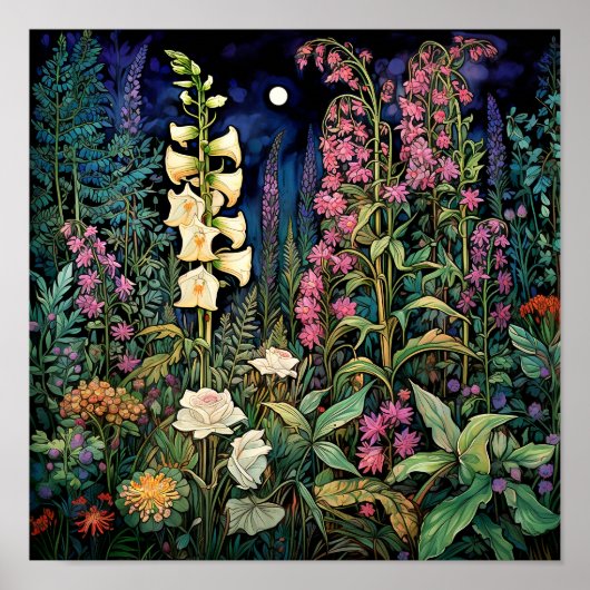 Wildbloemen donkere kunst print (Voorkant)