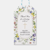 Wildbloemen Doop Boho Chic Cadeaulabel (Voorkant)