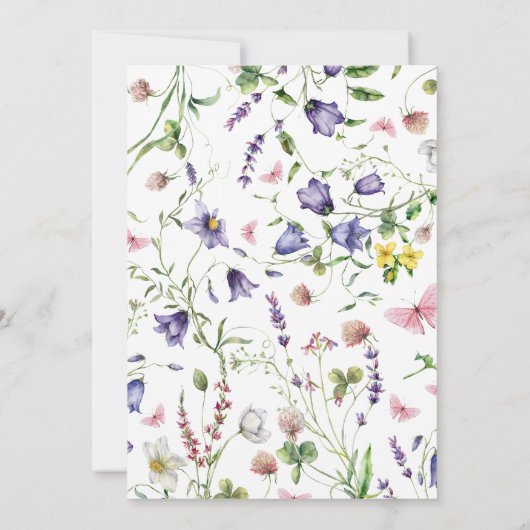 Wildbloemen Doop Boho Chic Kaart (Achterkant)