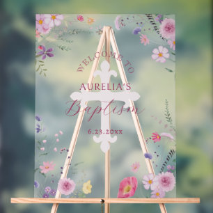 Wildbloemen Doop Welkom Acryl Bord