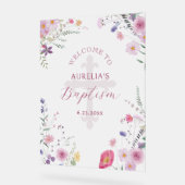 Wildbloemen Doop Welkom Acryl Bord (Hoek)