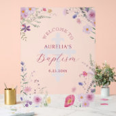 Wildbloemen Doop Welkom Acryl Bord (Huwelijk)