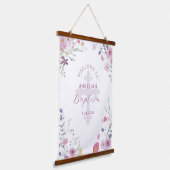 Wildbloemen Doop Welkom Hangend Wandkleed (Gebogen)