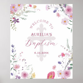 Wildbloemen Doop Welkom Poster