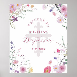 Wildbloemen Doop Welkom Poster