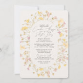 Wildbloemen Dubbele boog Ivor RSVP QR Code Bruilof Kaart (Voorkant)