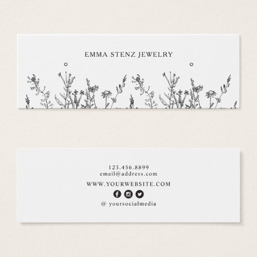 Wildbloemen ・ Earring Hoops Studs Mini Display Kaa Mini Visitekaartjes (Voorkant /achterkant)