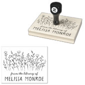 Wildbloemen Eenvoudige lijn Art Bloemen Meadow CUS Rubberstempel (Gestempeld)