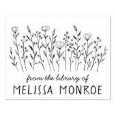 Wildbloemen Eenvoudige lijn Art Bloemen Meadow CUS Rubberstempel (Afrduk)