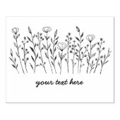 Wildbloemen Eenvoudige lijn Art Bloemen Meadow CUS Rubberstempel (Afrduk)