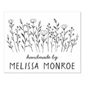 Wildbloemen Eenvoudige lijn Art Bloemen Meadow CUS Rubberstempel (Afrduk)