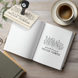 Wildbloemen Eenvoudige lijn Art Bloemen Meadow CUS Rubberstempel