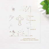 Wildbloemen Eerste Heilige Communie herinneringska Visitekaartje (Bureau)