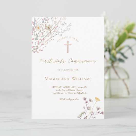 wildbloemen | Eerste uitnodiging van de Gemeenscha (Staand voorkant)