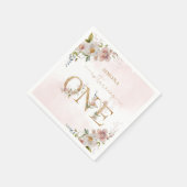 Wildbloemen eerste verjaardag Wild One blush roze Servet (Hoek)