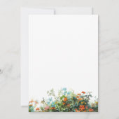 Wildbloemen eerste verjaardagsfeestuitnodigingen kaart (Achterkant)