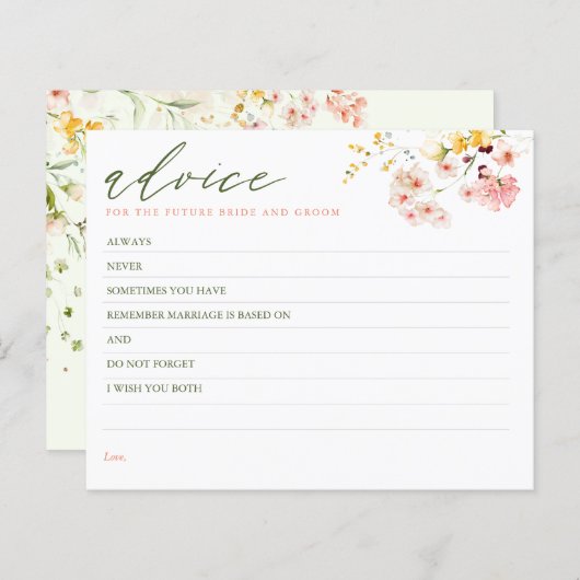 Wildbloemen Elegant Advice Kaart (Voorkant / Achterkant)