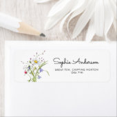 Wildbloemen Elegant Baby shower Adres Etiket (Insitu)