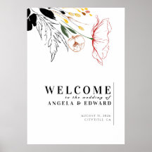 Wildbloemen Elegant Black Weddenschap Welkomstteke