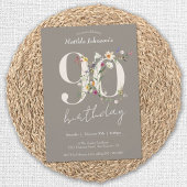 Wildbloemen Elegant Bloemen 90ste Verjaardagsfeest Kaart